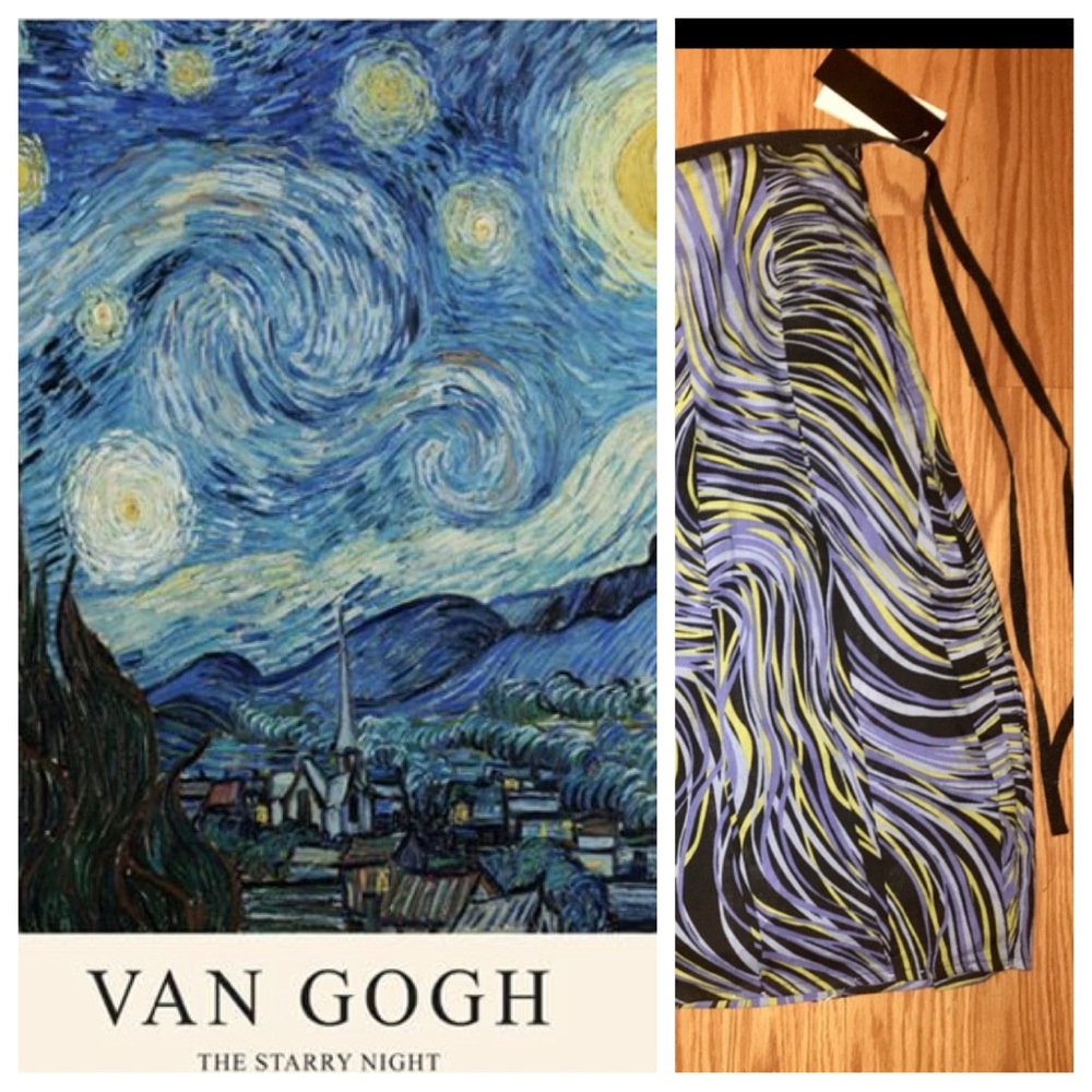 Grace Elements Java Nightfall Skirt 10/10P Reminds Me of Van Gogh Starry Night!